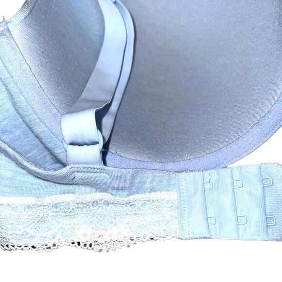 Dorina powder blue underwire bra with white lace trim Nwot - Picture 7 of 8